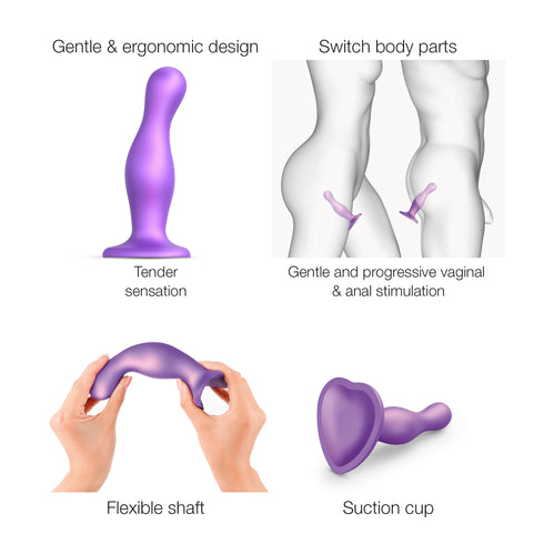 Dildo Plug Curvy Color Metallic Purple